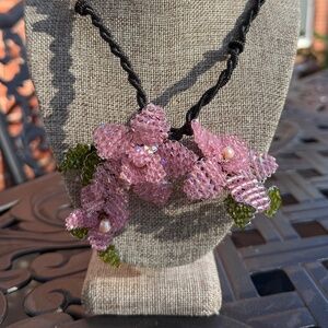 Mindy Lam Pink Flower Necklace